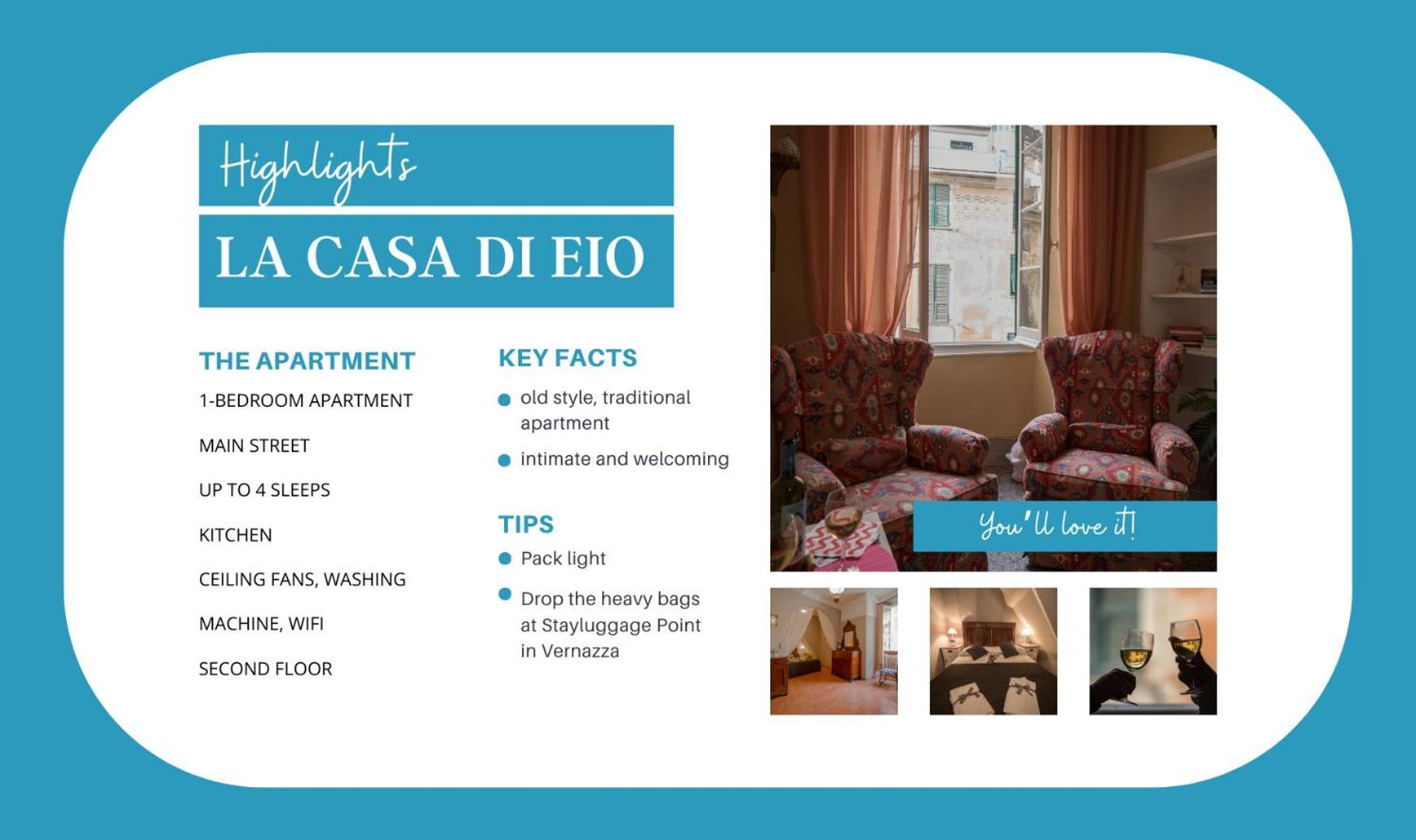 La Casa Di Eio Apartment เวอนาซซา ภายนอก รูปภาพ